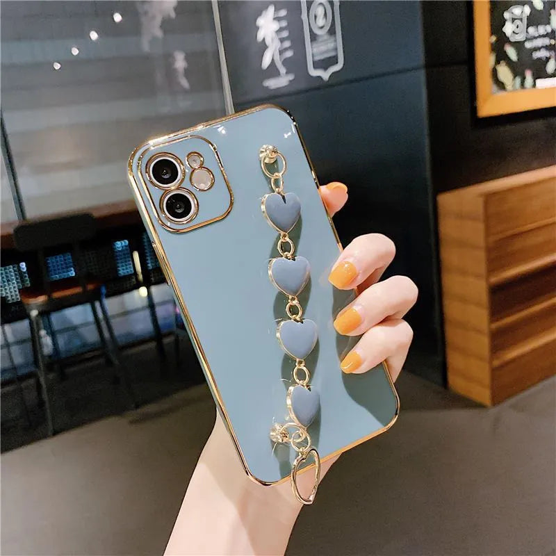 Silicone phone case with bracelet for Samsung Galaxy S22 S21 FE S22 Plus S22 Ultra A73 A13 A23 A33 A53 M23 M32 M33 M52 M53