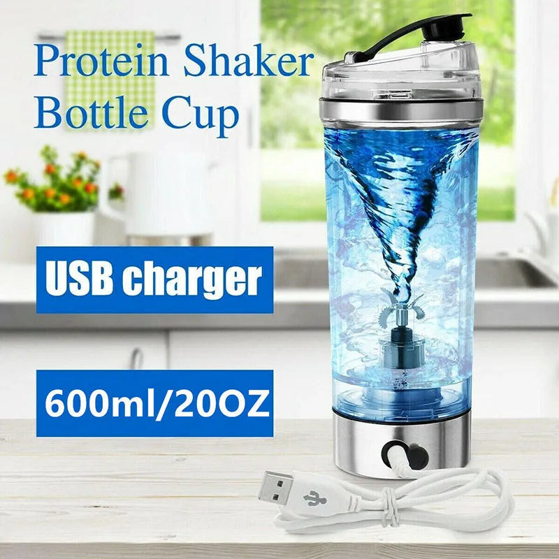 Electric protein shake stirrer USB Type-C portable shaker cup 450ml 600ml with AS cup and PP stirring rod