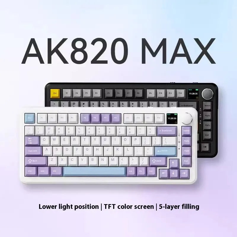 Three-mode hot-swappable mechanical keyboard in black, grey, and yellow with dust cover and tools