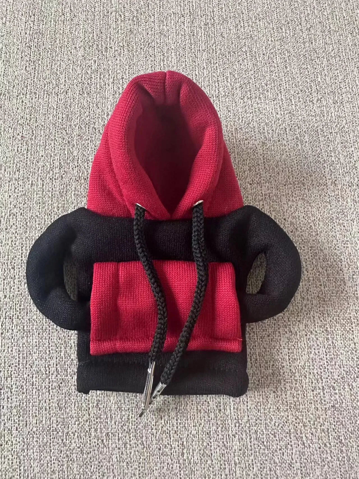 Polyester car gear lever cover in hooded hat design with multiple colour options on 12x13cm universal fit decorative accessory