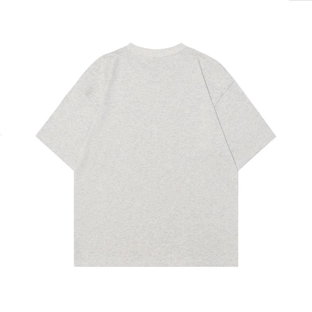 Men's loose-fit pure cotton short-sleeved t-shirt in black and melange grey colour options