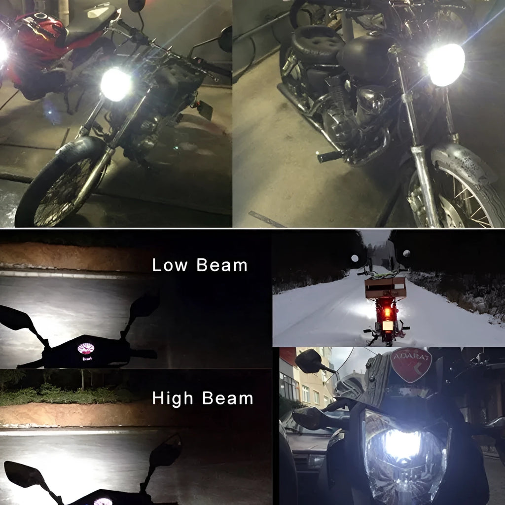 Motorcycle LED M4 double claw H6 built-in lights with aluminium housing and white light output