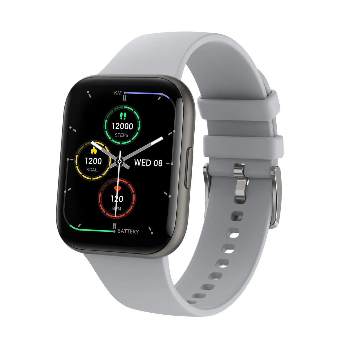 P25 smart bracelet with 1.69 inch screen, alloy case, silicone wristband, heart rate monitoring, USB 2.0
