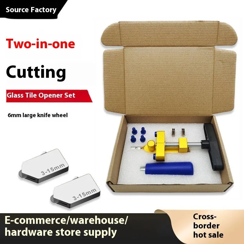 2-in-1 gold knife luxury set ceramic tile opener and glass cutter with hard alloy wheel for cutting depth 3-15 mm