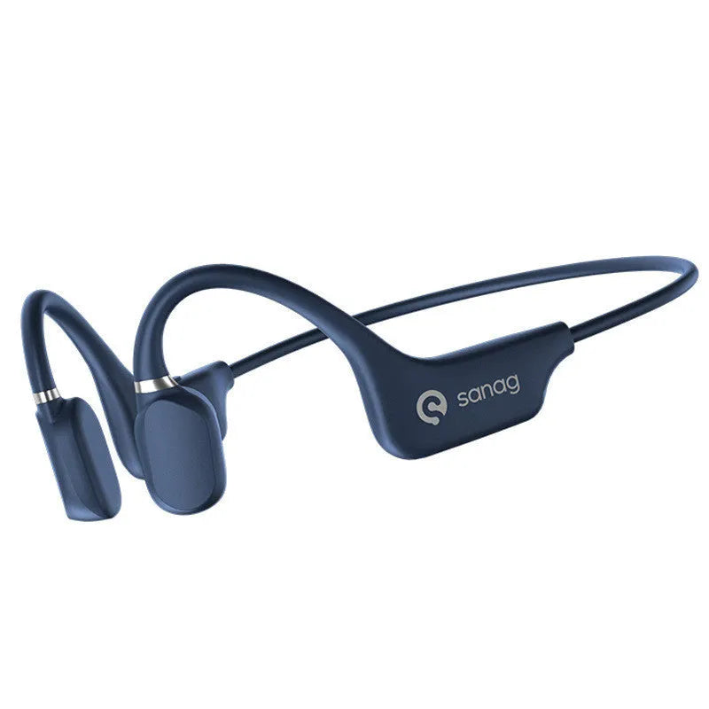 Bone conduction Bluetooth sports headset in hanging neck wireless design on a person running