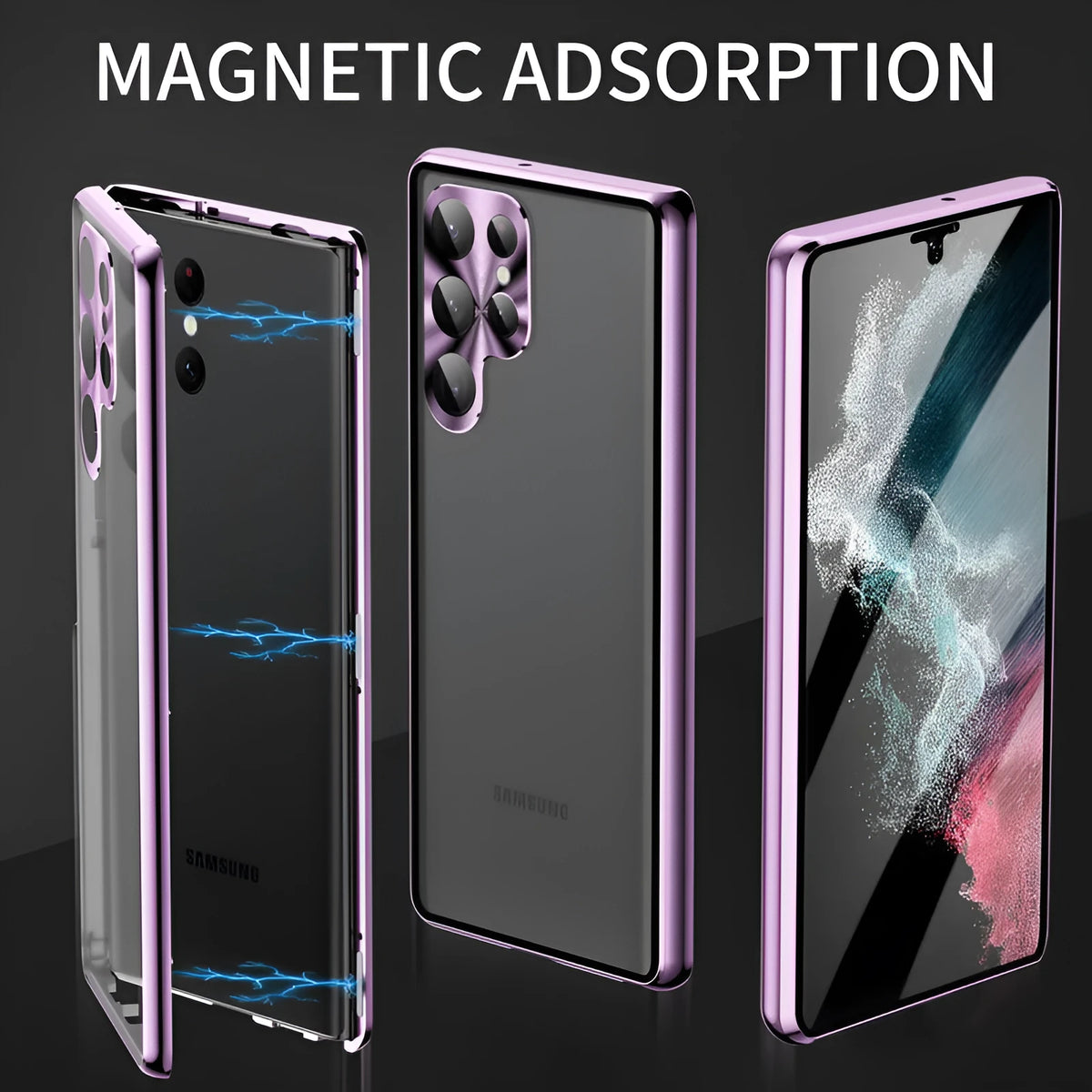 Samsung Galaxy S24 Ultra magnetic phone case with built-in mirror in seven colour options.