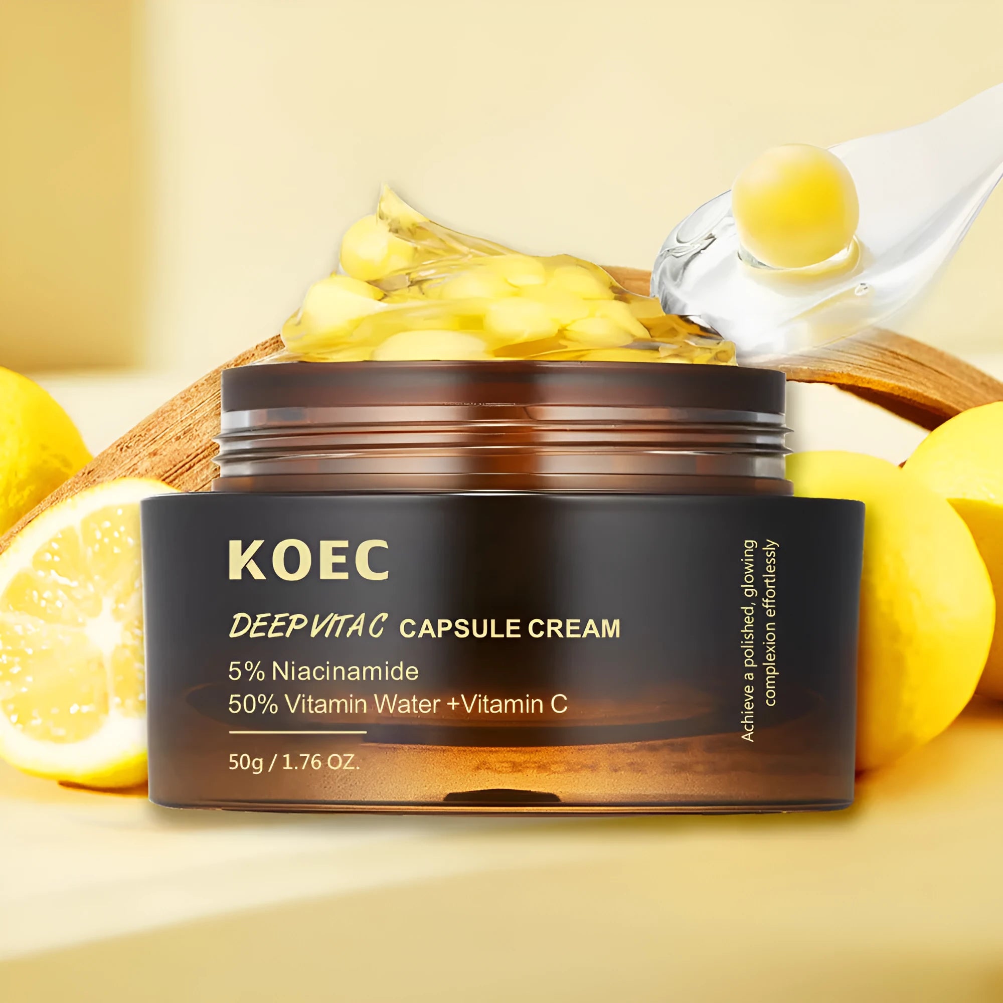 KOEC Collagen Facial Skin Care Cream in a white jar with label, 50g size