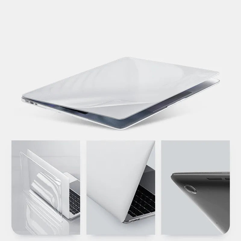 Transparent PC protective case for MacBook Pro laptop showing close-fitting hard-shell design