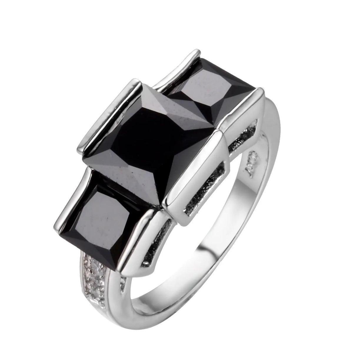 Women's copper ring with electroplated geometric design in multiple colour options