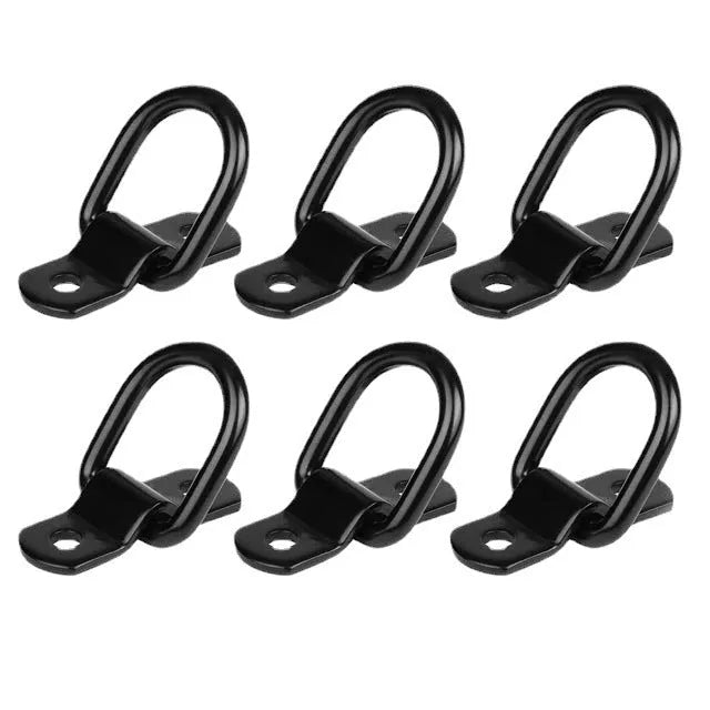 Black galvanised pull ring floor hook for truck cargo securing made from carbon steel