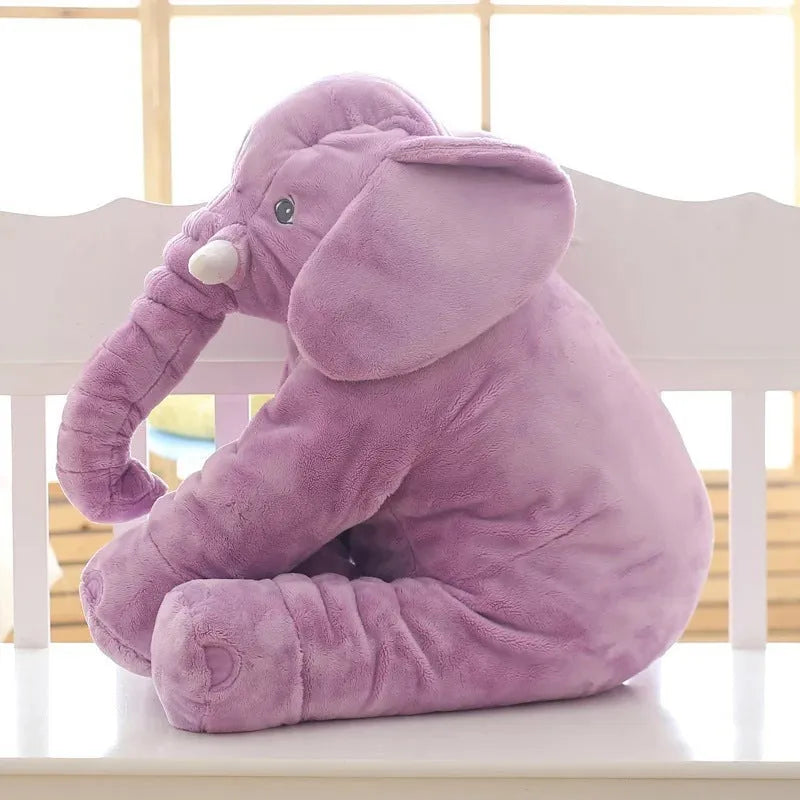 Soft elephant plush toy pillow shell in grey short plush fabric for childrens sleep companion