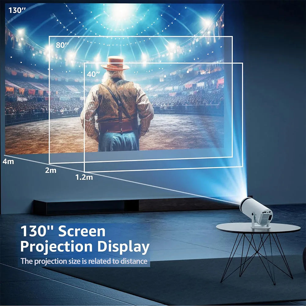 Portable mini home HD projector with Bluetooth for 4K support and outdoor screening