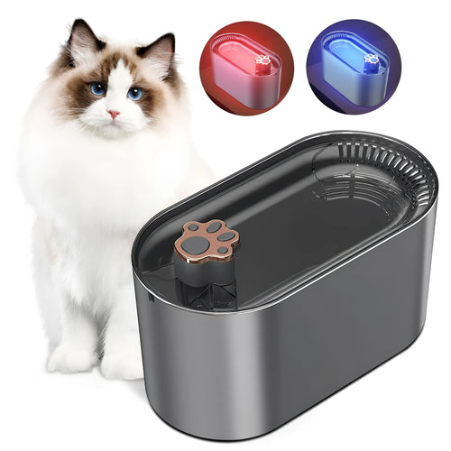 Berlin blue 3L automatic pet water fountain with LED light indicator and triple filter cartridge