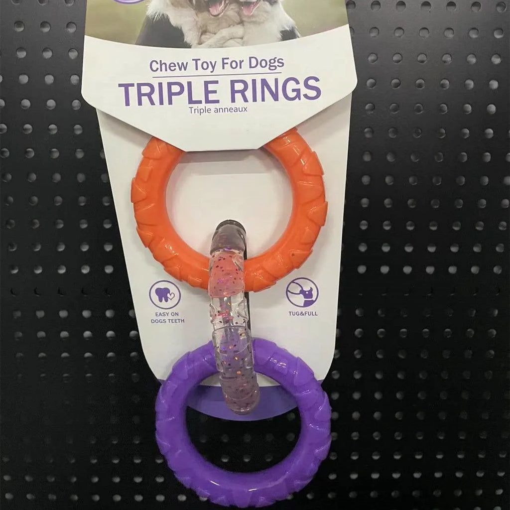 Pet dog teeth grinding interactive bite resistant toy in TPR material, 20x9 cm, in blue purple colour