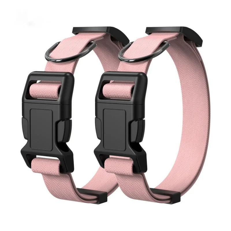 Nylon dog and cat collar in black with buckle closure size S for small pets 1 to 3 kg