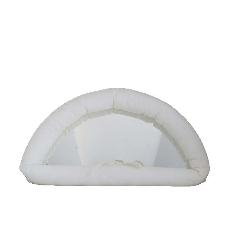 Hanging soft cotton fabric mirror in sapphire blue colour with rectangular shape and padded appearance
