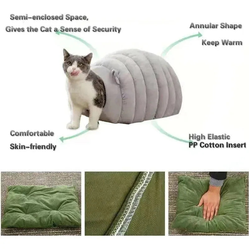 38x42x33cm pet bed basket for cats and small dogs, available in Brown, Gray, Green, and White