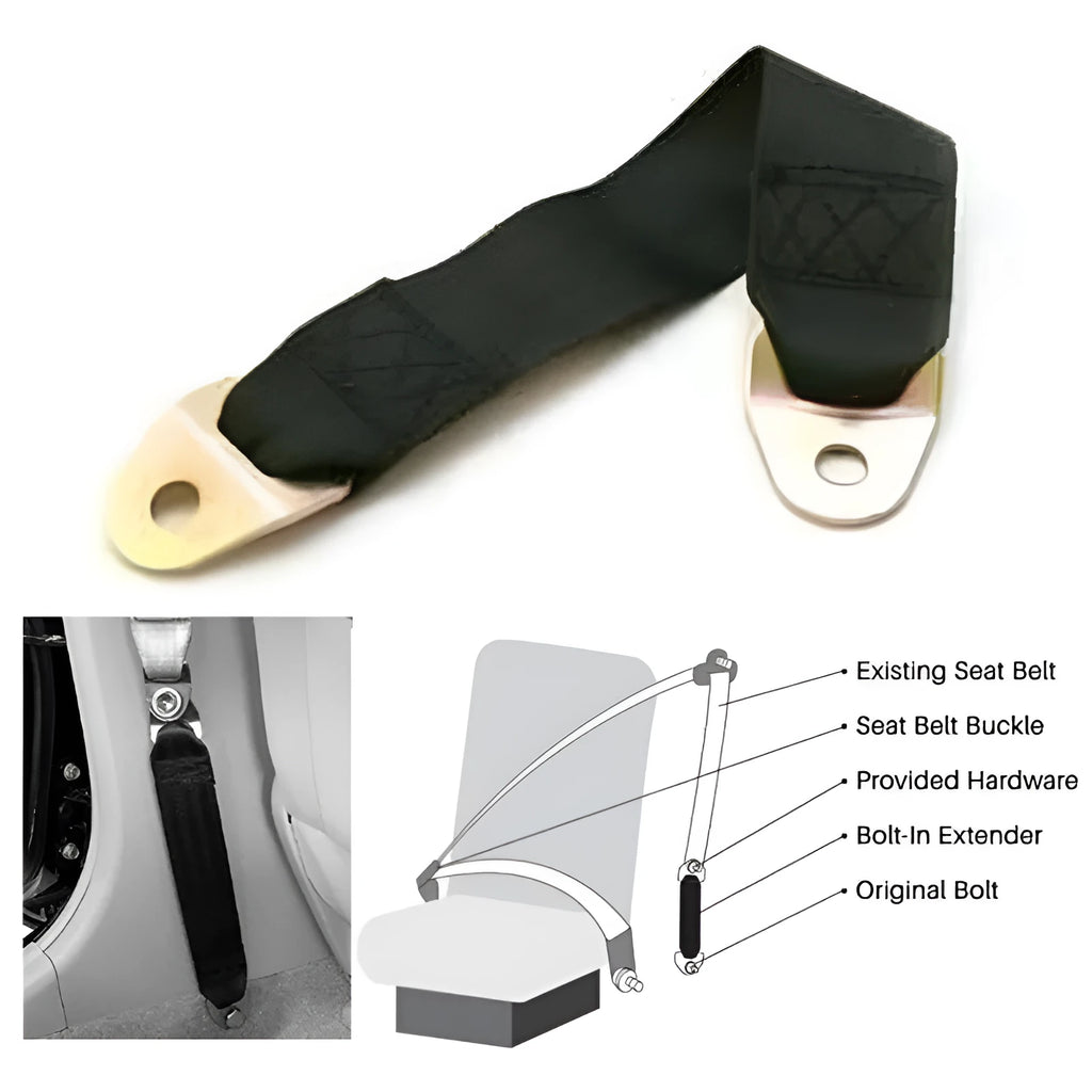 Black polyester fixing security strap with stainless steel screws and nuts for doors and windows.