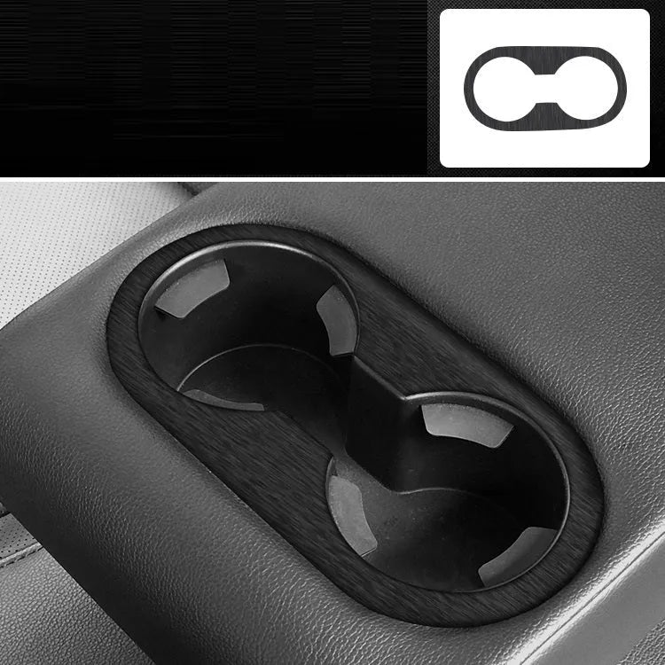 Car interior decorative film sticker kit showing pre-cut pieces for centre console and trim modification