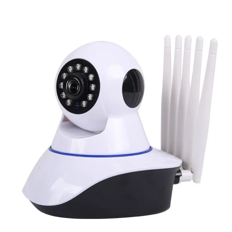 White dome-style wireless security camera with 2MP resolution and night vision capability