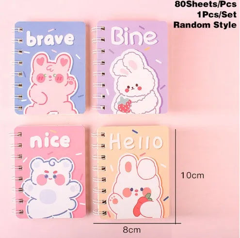 Cloth cover flip coil book pocket notebook with screw binding and lined pages