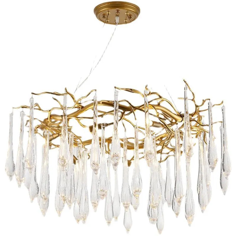 Modern light luxury living room chandelier with upgraded thickened aluminium in round shape