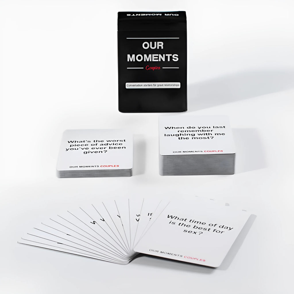 Black coated paper communication card box for couples measuring 9cm by 6.5cm