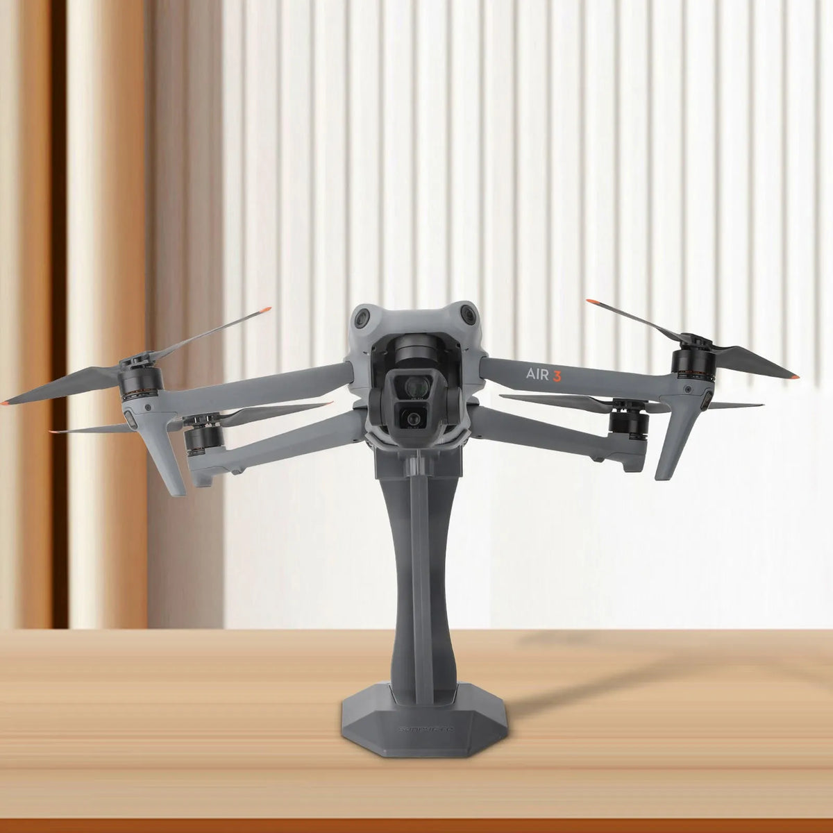 Grey plastic desktop display stand for DJI Air 3S, Air 3, Air 2S and Air 2 drones, 98g, foldable bracket