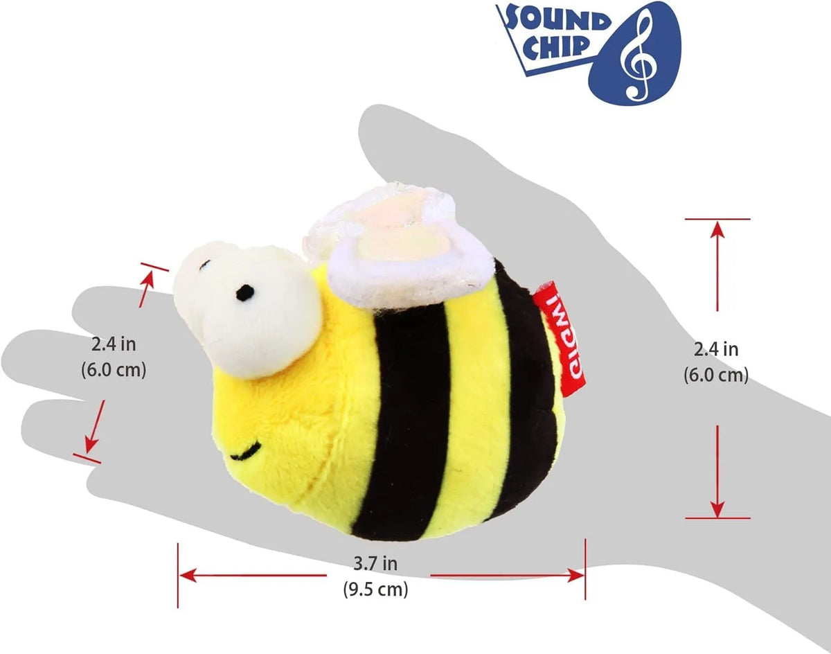 Yellow flannelette bee-shaped electronic cat toy with motion-activated squeak function