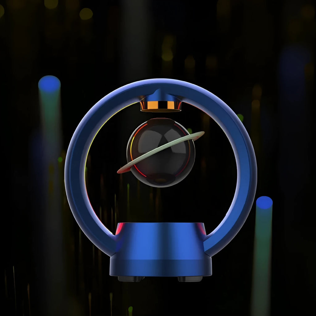 Magnetic levitation Bluetooth speaker ornament in Starry Sky Blue, 220x117x230mm, plastic and ABS shell, touch control.