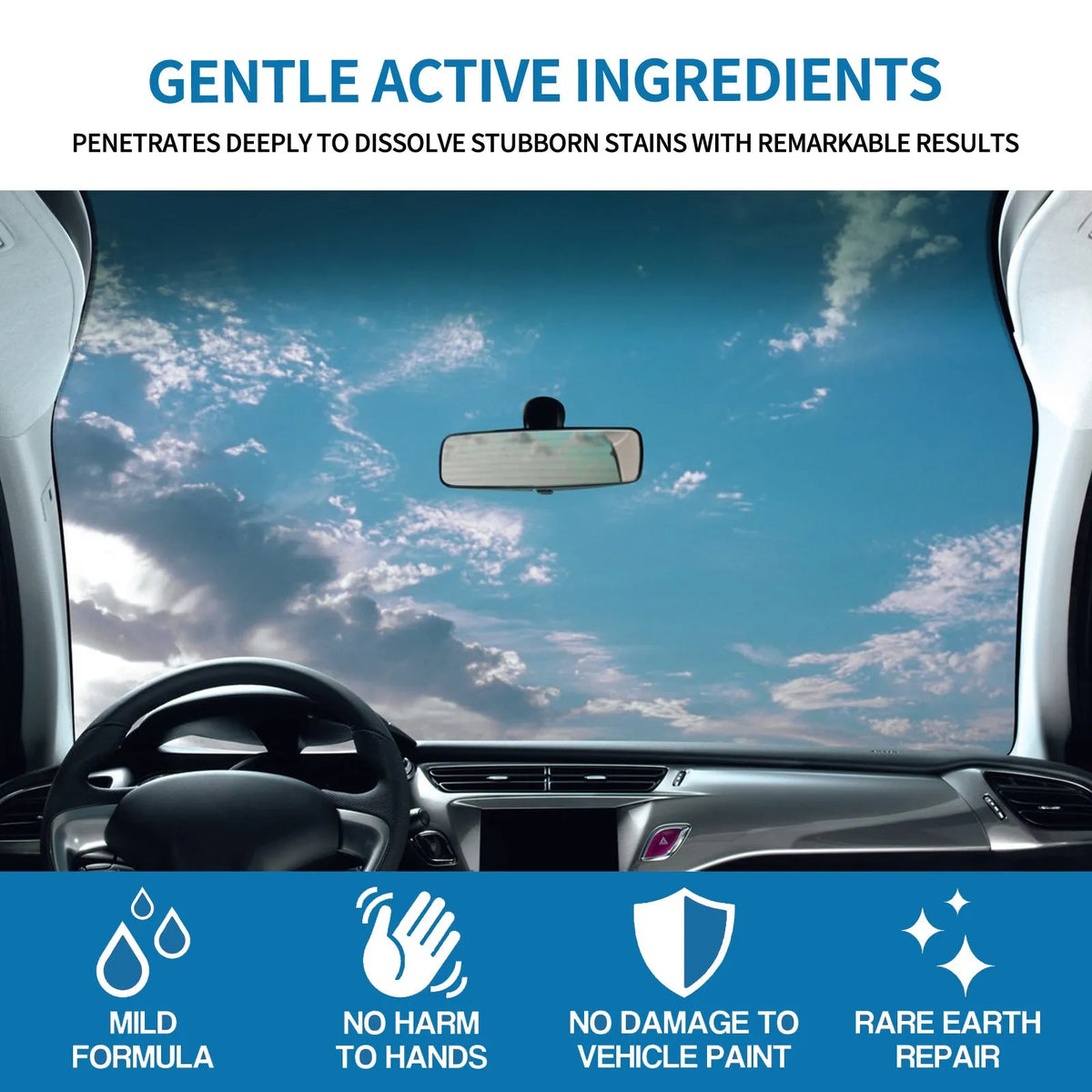 100ml bottle of water-based car interior foam cleaning agent for seat stain removal