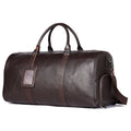 Men's leather excursion bag in black and coffee colours with large capacity below 20 litres