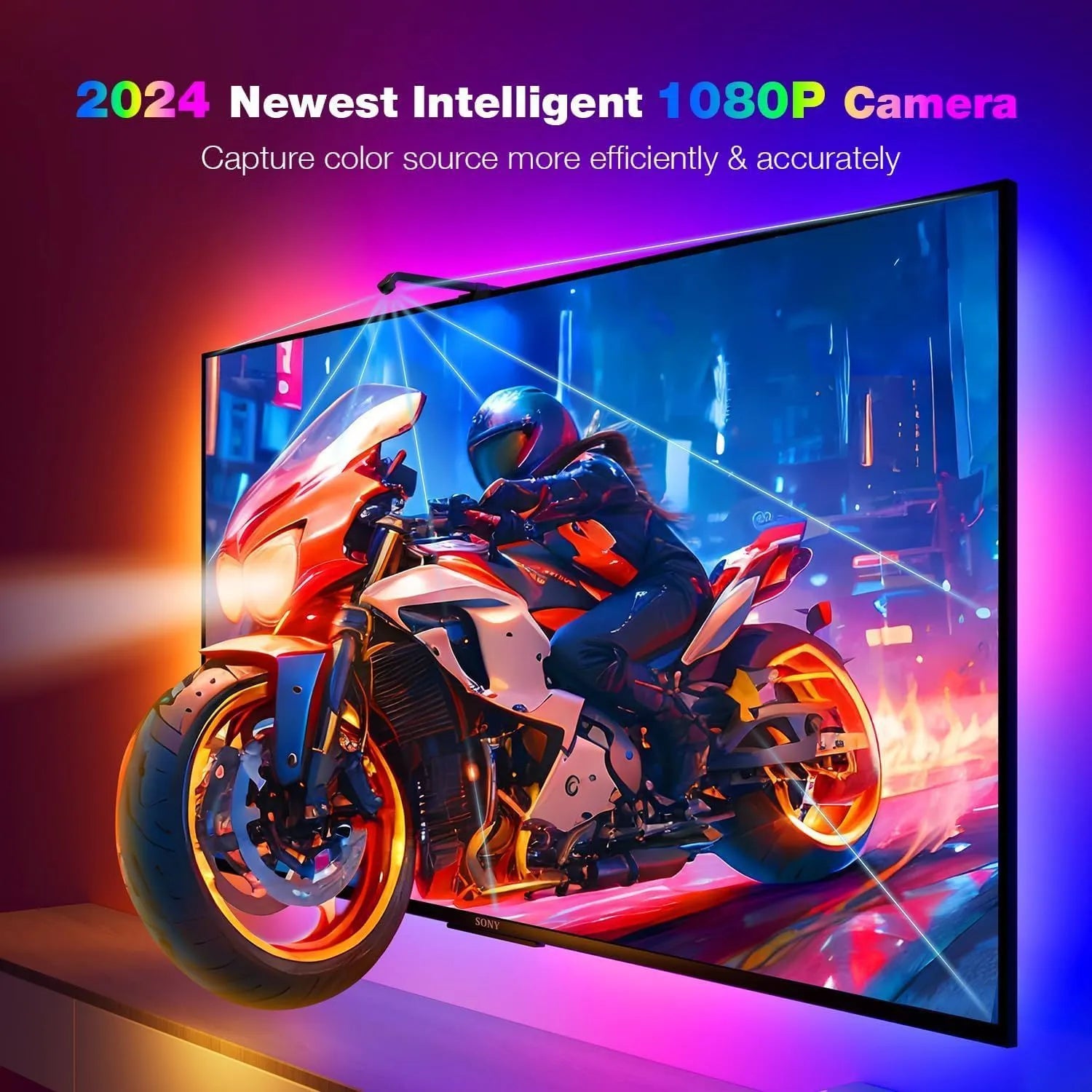 RGB ambience light with camera synchronous screen tracking 5m 30 LED beads for computer e-sports room desktop display TV background