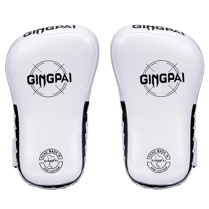 Pair of children's PU hanging boxing leg targets for combat training in red, black, white, blue, orange or yellow.