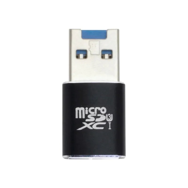 Black USB 3.0 Micro SD card reader for computer data transfer