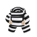 Striped black and white dog Halloween pet costume in polyester, available in sizes S M L XL