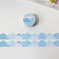 Stars and clouds border washi tape, 24mm x 5m Japanese paper stationery tape for journaling and scrapbooking