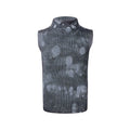 Men's black silver pastebrushing stretch turtleneck sleeveless vest with stand collar