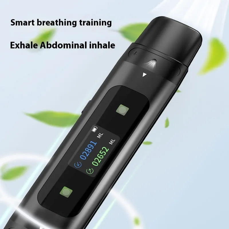 Black medical PP intelligent breathing trainer smart respirator for vital capacity exercise and fitness body use