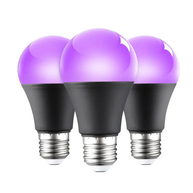 A19 LED bulb 12W UV violet fluorescence purple light with socket power supply and IP44 rating
