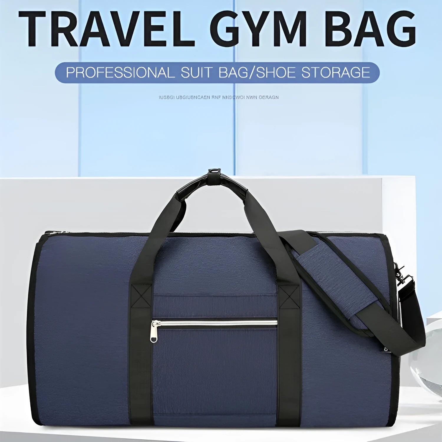 Oxford cloth business leisure storage sports bag in grey black or dark blue with dry wet separation compartments