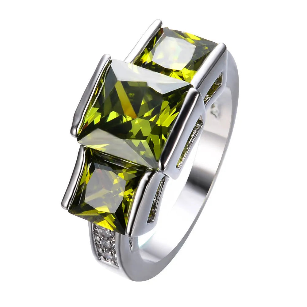Women's copper ring with electroplated geometric design in multiple colour options