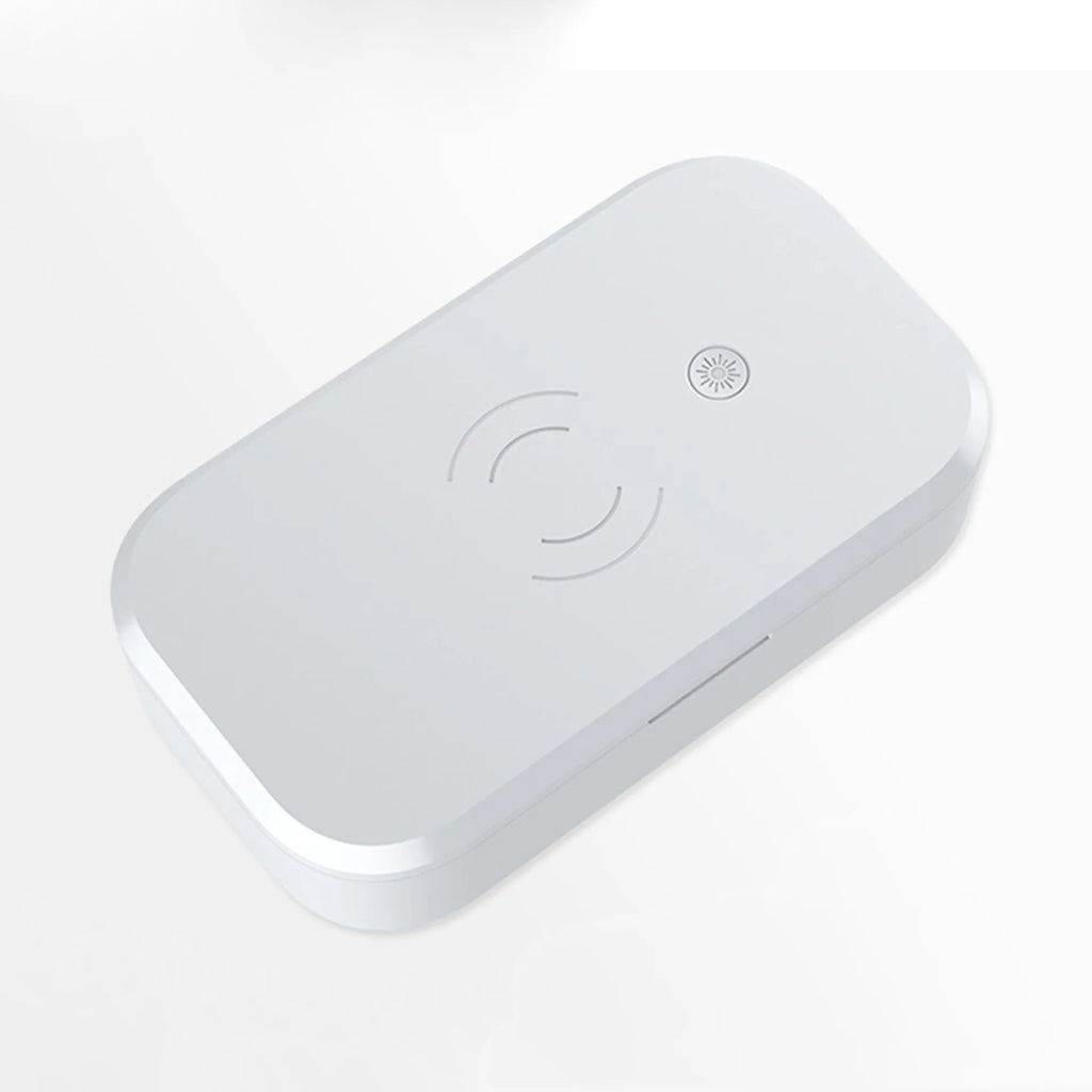 Ultraviolet disinfection box with wireless phone charging for nail art tools in white colour option