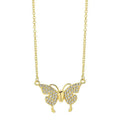 Gold titanium steel twisted chain necklace with magnetic butterfly clasp.