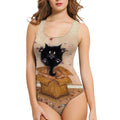 Women's one-piece swimsuit with 3D printed pattern design in polyester material