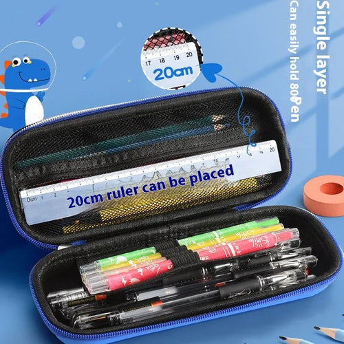 3D leather pencil case showing multiple design options including space, fantasy and animal themes