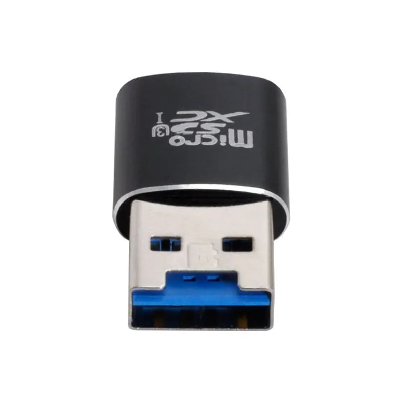 Black USB 3.0 Micro SD card reader for computer data transfer