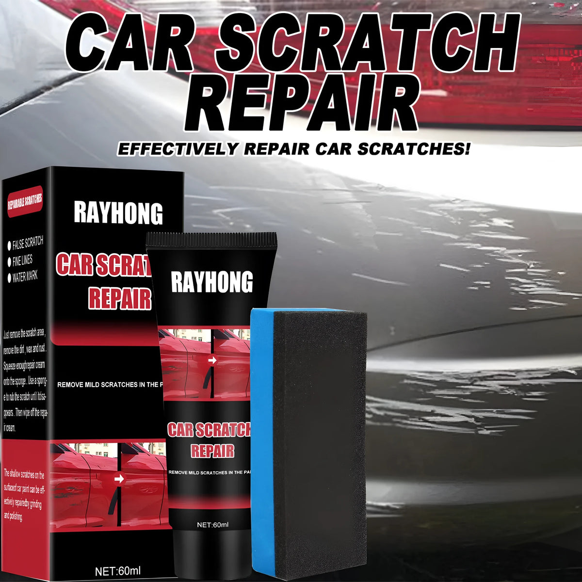 60ml car scratch repair wax kit with automotive polish and protective lacquer