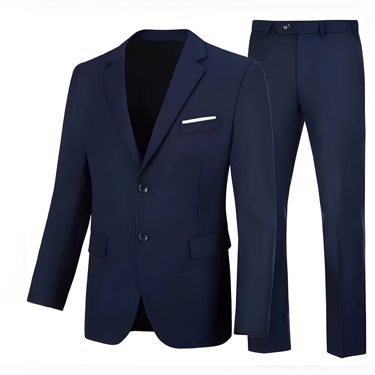Viscose Slim Fit Wedding Dinner Suit Jacket and Trousers Set for Men, Black Navy Blue Wine Red Light Gray White, Asian Sizes M to 5XL with Sized- Up Advice for European and American Buyers, Two-Piece Coat and Trousers Formal Wear