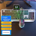 Mechanical gaming keyboard, mouse, and headset bundle in metal packaging box